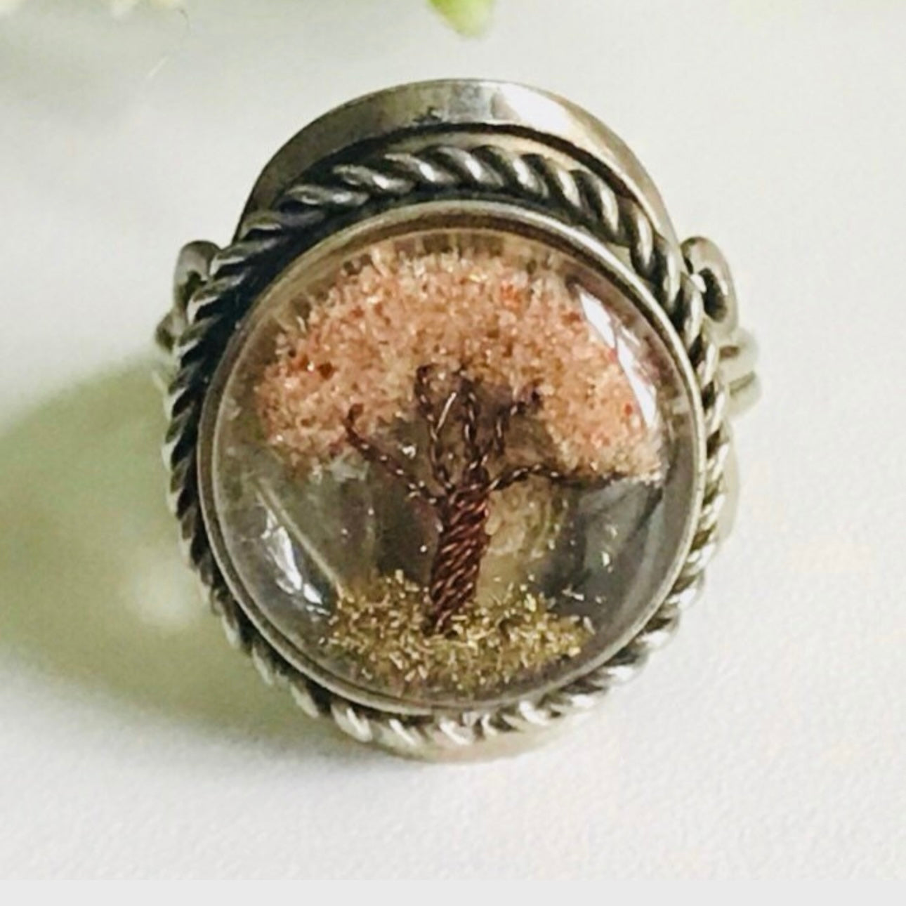 Peruvian Handmade Beige Tree Ring